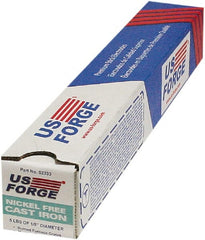 Made in USA - 14" Long, 1/8" Diam, Cast Iron Arc Welding Electrode - Cast Iron Rod (Nickel Free) - Exact Tooling