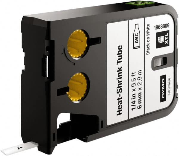 Dymo - 97" Long, 3:1, Polyolefin Heat Shrink Electrical Tubing - White - Exact Tooling