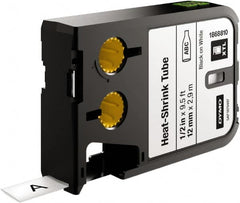 Dymo - 97" Long, 3:1, Polyolefin Heat Shrink Electrical Tubing - White - Exact Tooling