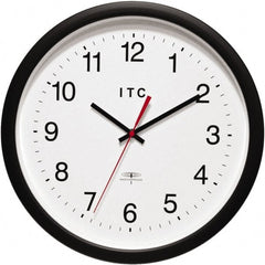 Infinity Insttruments - 13-3/4 Inch Diameter, White Face, Dial Wall Clock - Analog Display, Black Case, Runs on AA Battery - Exact Tooling