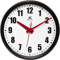 Infinity Insttruments - 13-1/2 Inch Diameter, White Face, Dial Wall Clock - Analog Display, Black Case, Runs on AA Battery - Exact Tooling