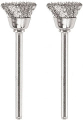 Dremel - 1/2" Diam, 1/8" Shank Diam, Steel Fill Cup Brush - 15,000 Max RPM - Exact Tooling