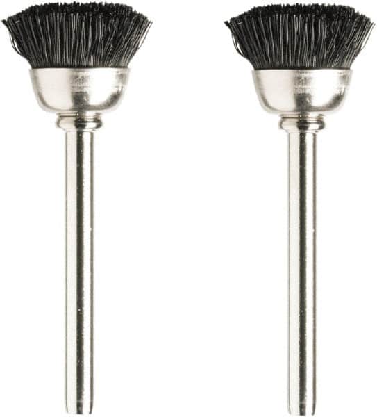 Dremel - 1/2" Diam, 1/8" Shank Diam, Nylon Fill Cup Brush - 15,000 Max RPM - Exact Tooling