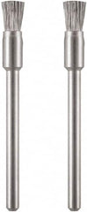 Dremel - 1/8" Brush Diam, Flat Faced, End Brush - 1/8" Diam Steel Shank, 15,000 Max RPM - Exact Tooling