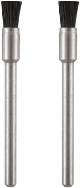 Dremel - 1/8" Brush Diam, Flat Faced, End Brush - 1/8" Diam Steel Shank, 15,000 Max RPM - Exact Tooling