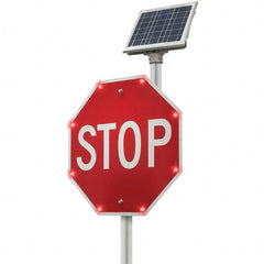 TAPCO - "Stop", 30" Wide x 24" High, Aluminum Stop & Yield Signs - White on Red, Diamond Grade Reflectivity, Octagon, Post Mount - Exact Tooling