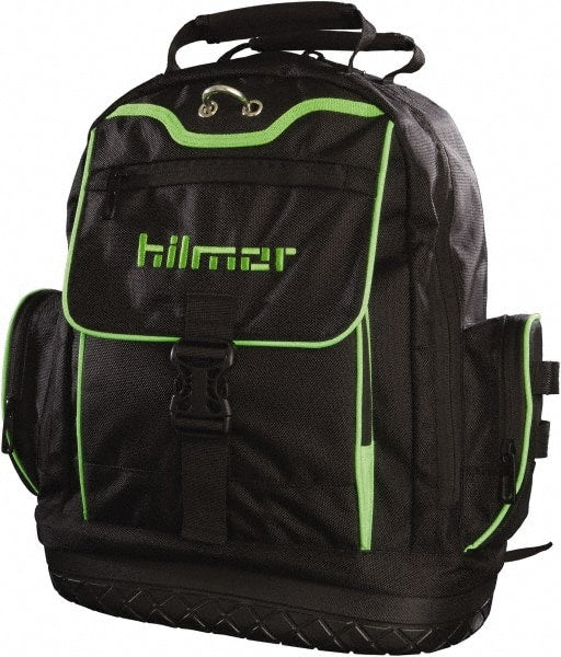 Hilmor - 19 Pocket Black Synthetic Backpack Tool Bag - 6" Wide x 14" Deep x 16" High - Exact Tooling