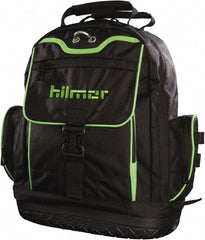 Hilmor - 19 Pocket Black Synthetic Backpack Tool Bag - 6" Wide x 14" Deep x 16" High - Exact Tooling