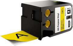Dymo - 2" Wide x 276" Long, Black on Yellow Vinyl Cartridge - For DYMO XTL Printer 1868815 - Exact Tooling