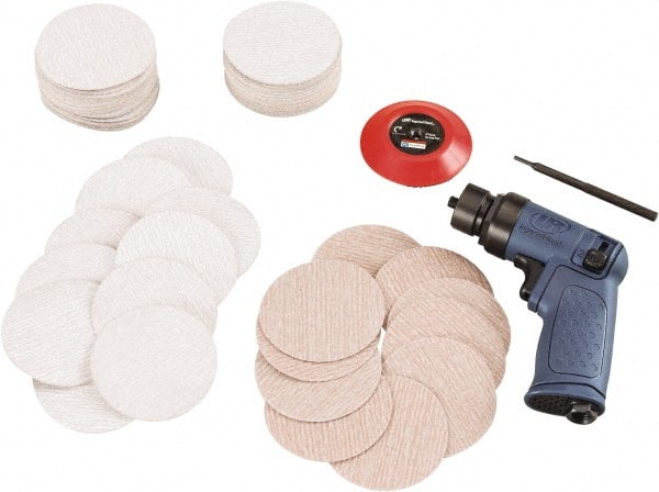 Ingersoll-Rand - 15,000 RPM, 15,000 OPM, 18.1 CFM Air Consumption, 90 psi Air Pressure, Random Air Orbital Sander - Round Pad, Hook & Loop Backing, 1/4 NPT Inlet - Exact Tooling