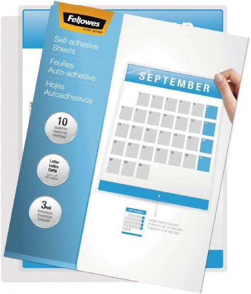 FELLOWES - 50 Self-Laminating Sheets - 3 mil Thick x 9-1/4" Wide x 1' Long - Exact Tooling