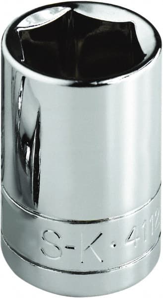 SK - 1-1/16", 1/2" Drive, Standard Hand Socket - 6 Points, Steel, Chrome Finish - Exact Tooling