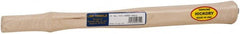 Made in USA - 16" Long Replacement Handle for Ball Pein, Machinist & Riveting Hammers - 1-1/16" Eye Length x 19/32" Eye Width, Hickory, Material Grade Type A - Exact Tooling