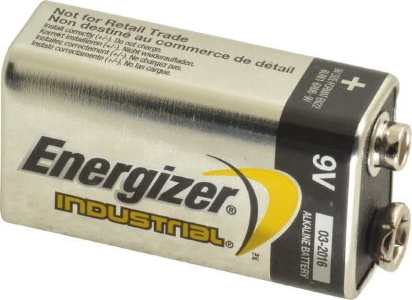 Energizer - Size 9V, Alkaline, 72 Pack, Standard Battery - 9 Volts, Miniature Snap Terminal, 6LR61, ANSI, IEC Regulated - Exact Tooling