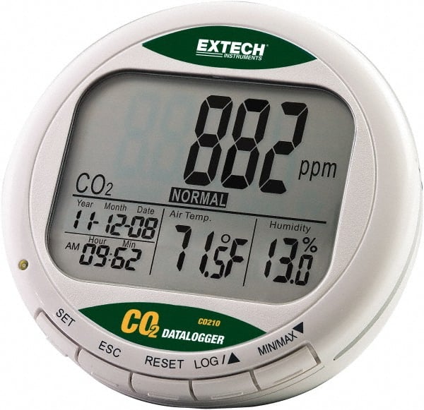 Extech - -14 to 140°F, 0 to 99.9% Humidity Range, Air Quality Monitor - Exact Tooling