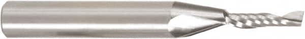 Amana Tool - 1/8" Cutting Diam x 1/2" Length of Cut, 1 Flute, Upcut Spiral Router Bit - Uncoated, Right Hand Cut, Solid Carbide, 2" OAL x 1/8" Shank Diam, 30° Helix Angle - Exact Tooling