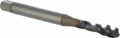 OSG - M6x0.75 Metric Fine 3 Flute 6H Modified Bottoming Spiral Flute Tap - Powdered Metal, TiCN Finish, 80mm OAL, Right Hand Flute, Right Hand Thread, D4, Series 16500 - Exact Tooling