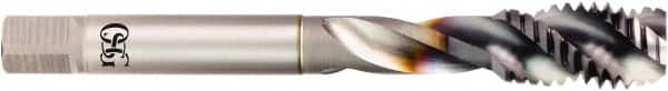 OSG - 1/2-13 UNC 3 Flute 3B Modified Bottoming Spiral Flute Tap - Powdered Metal, TiCN Finish, 110mm OAL, Right Hand Flute, Right Hand Thread, H3, Series 16505 - Exact Tooling