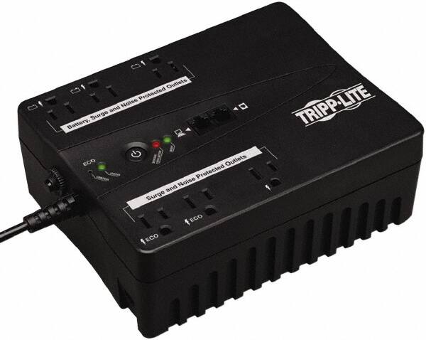 Tripp-Lite - 15 Amp, 350 VA, Flat Pack Mount Standby Backup Uninterruptible Power Supply - Backup 3.1 min with Full Load & 12 min with Half Load, 120 VAC Input & Output, 180 Watt Output, 1 Phases, 6 Outlets - Exact Tooling