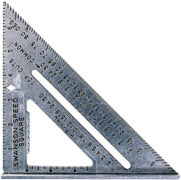 SAVAGE by SWANSON - 7" Blade Length x 7" Base Length, Aluminum Rafter Square - 1/8" Graduation - Exact Tooling
