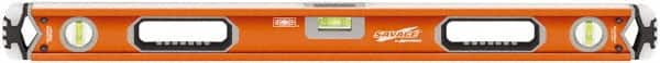 SAVAGE by SWANSON - 32" Long 3 Vial Box Beam Level - Aluminum, Orange - Exact Tooling