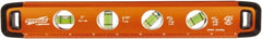SAVAGE by SWANSON - Magnetic 11" Long 4 Vial Torpedo Level - Aluminum, Orange - Exact Tooling