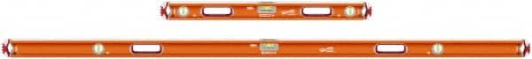 SAVAGE by SWANSON - Magnetic 32" & 78" Long 3 Vial Box Beam Level - Aluminum, Orange - Exact Tooling