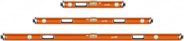 SAVAGE by SWANSON - 24" & 48" & 78" Long 3 Vial Box Beam Level - Aluminum, Orange - Exact Tooling