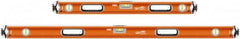 SAVAGE by SWANSON - 32" & 54" Long 3 Vial Box Beam Level - Aluminum, Orange - Exact Tooling