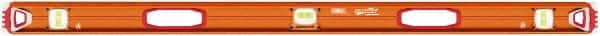 SAVAGE by SWANSON - Magnetic 48" Long 3 Vial I-Beam Level - Aluminum, Orange - Exact Tooling