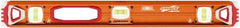 SAVAGE by SWANSON - Magnetic 24" Long 3 Vial I-Beam Level - Aluminum, Orange - Exact Tooling