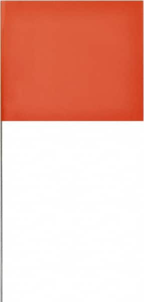 SAVAGE by SWANSON - 4" High x 5" Wide, Orange PVC Marking Flag - 18" Overall Height - Exact Tooling