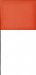 SAVAGE by SWANSON - 4" High x 5" Wide, Orange PVC Marking Flag - 18" Overall Height - Exact Tooling