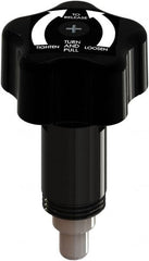 Made in USA - 3/8" Pin Diam, 0.47" Usable Length, Star Knob Handle Quick Release Pin - 3.69" OAL - Exact Tooling