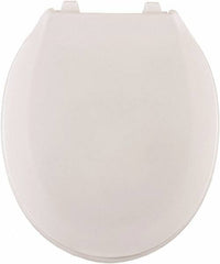 CENTOCO - 16-3/4 Inch Long, 2 Inch Inside Width, Polypropylene, Regular, Closed Front with Cover, Toilet Seat - 14 Inch Outside Width, Commercial, Hotel-Motel, Institutional Installation, White - Exact Tooling