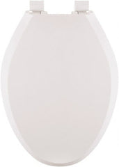 CENTOCO - 18.6 Inch Long, 1-3/4 Inch Inside Width, Polypropylene, Elongated, Closed Front with Cover, Toilet Seat - 14 Inch Outside Width, Residential Installation, White - Exact Tooling