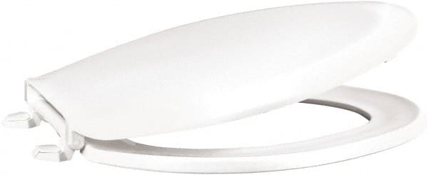 CENTOCO - 18.11 Inch Long, 1-3/4 Inch Inside Width, Polypropylene, Elongated, Closed Front with Cover, Toilet Seat - 14 Inch Outside Width, Residential Installation, White - Exact Tooling