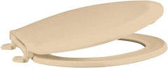 CENTOCO - 18.11 Inch Long, 1-3/4 Inch Inside Width, Polypropylene, Elongated, Closed Front with Cover, Toilet Seat - 14 Inch Outside Width, Residential Installation, Bone and Almond - Exact Tooling