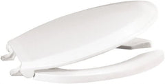 CENTOCO - 18.9 Inch Long, 2 Inch Inside Width, Polypropylene, Elongated, Open Front with Cover, Toilet Seat - 14 Inch Outside Width, Residential, Commercial, Health Care, Industrial, Institutional Installation, White - Exact Tooling