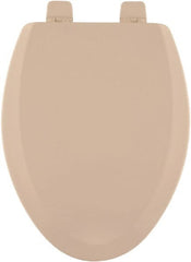 CENTOCO - 18.9 Inch Long, 2 Inch Inside Width, Polypropylene and Wood Plastic Composite, Elongated, Closed Front with Cover, Toilet Seat - 14 Inch Outside Width, Residential Installation, Bone and Almond - Exact Tooling