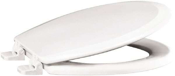 CENTOCO - 18.9 Inch Long, 2 Inch Inside Width, Polypropylene and Wood Plastic Composite, Elongated, Closed Front with Cover, Toilet Seat - 14 Inch Outside Width, Residential Installation, White - Exact Tooling