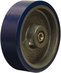 Hamilton - 10 Inch Diameter x 3 Inch Wide, Polyurethane on Cast Iron Caster Wheel - 2,400 Lb. Capacity, 3-1/4 Inch Hub Length, 1-1/4 Inch Axle Diameter, Tapered Roller Bearing - Exact Tooling