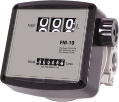 PRO-LUBE - 1" FNPT Port Nutating Disc Flowmeter - 150 Max psi, 5 to 32 GPM, Aluminum - Exact Tooling