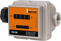 PRO-LUBE - 1" FNPT Port Nutating Disc Flowmeter - 150 Max psi, 4 to 20 GPM, Aluminum - Exact Tooling