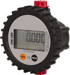 PRO-LUBE - 1/2" FNPT Port Oval Gear Flowmeter with Local Display - 1000 Max psi, 0.3 to 8 GPM, Aluminum - Exact Tooling