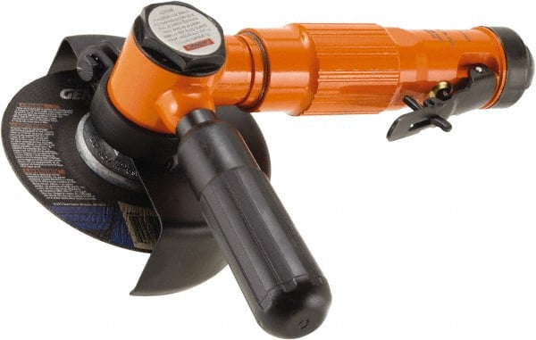 Dotco - 4" Wheel Diam, 13,500 RPM, Pneumatic Cutoff & Cutoff-Grinder Tool - Right Angle Handle, 1/4" Inlet - Exact Tooling