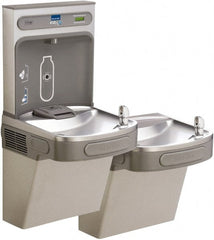 ELKAY - 8 GPH Cooling Capacity Barrier Free Wall Mounted Water Cooler & Fountain - Bottle Filling, 20 to 105 psi, 0.20 hp, Stainless Steel - Exact Tooling