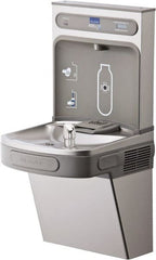 ELKAY - 8 GPH Cooling Capacity Barrier Free Wall Mounted Water Cooler & Fountain - Bottle Filling, 20 to 105 psi, 0.20 hp, Stainless Steel - Exact Tooling