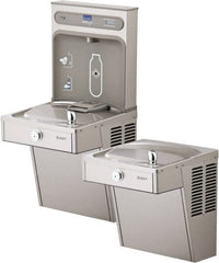 ELKAY - 8 GPH Cooling Capacity Barrier Free Wall Mounted Water Cooler & Fountain - Bottle Filling, 20 to 105 psi, 0.20 hp, Stainless Steel - Exact Tooling