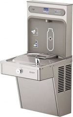 ELKAY - 8 GPH Cooling Capacity Barrier Free Wall Mounted Water Cooler & Fountain - Bottle Filling, 20 to 105 psi, 0.20 hp, Stainless Steel - Exact Tooling